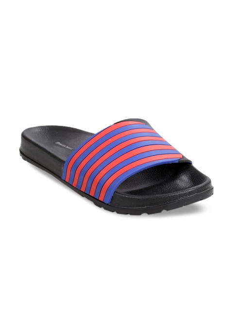 

bacca bucci Men Red & Blue Striped Sliders