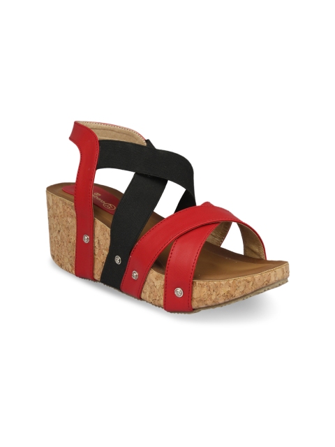 

pelle albero Women Black & Red Colourblocked Sandals