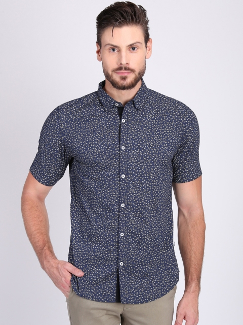 

LA LOFT Men Navy Blue Regular Fit Printed Casual Shirt