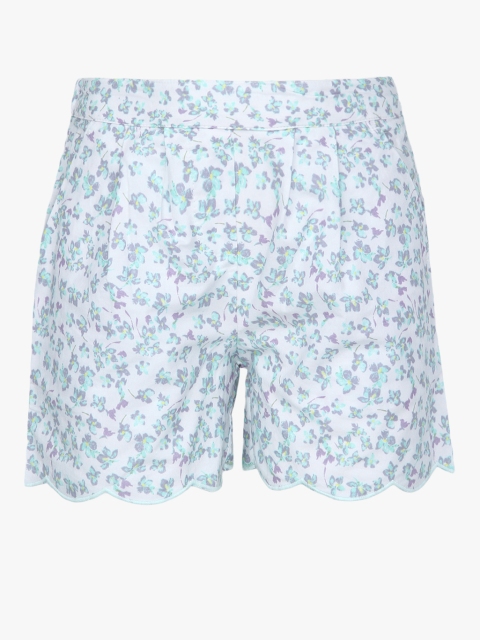 

United Colors of Benetton Girls White & Blue Printed Regular Shorts