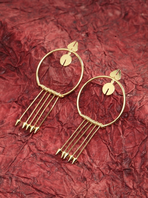 

SASSAFRAS Women Gold-Toned Contemporary Drop Earrings