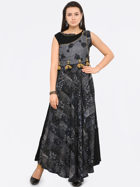 

Florence Women Grey Printed A-Line Kurta