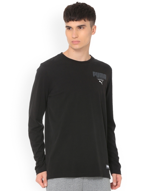 

Puma Men Black Solid Round Neck T-shirt