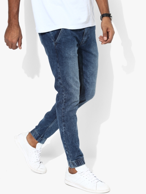 

Blue Mid Rise Slim Fit Joggers