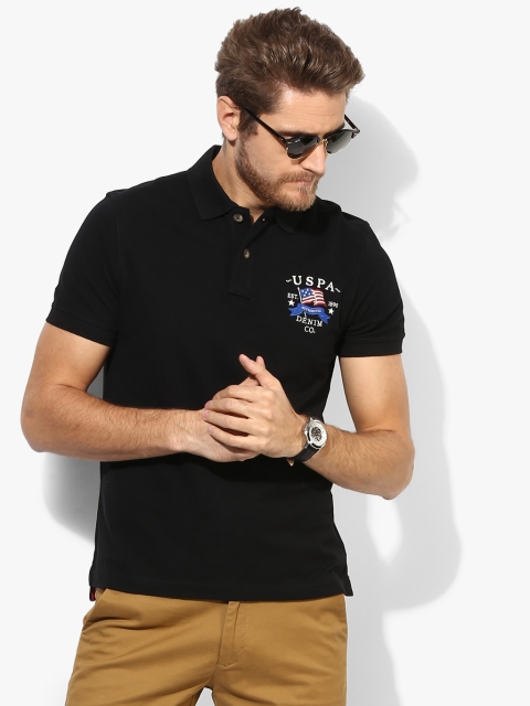 

Black Solid Polo T-Shirt