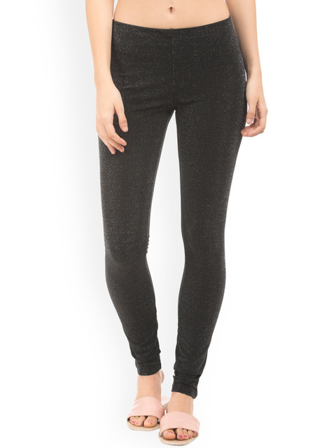 

Aeropostale Women Black Solid Leggings