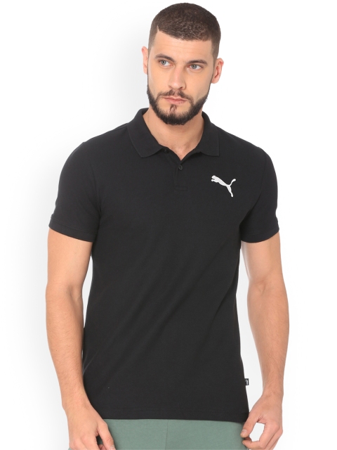 

Puma Men Black Solid Polo Collar T-shirt
