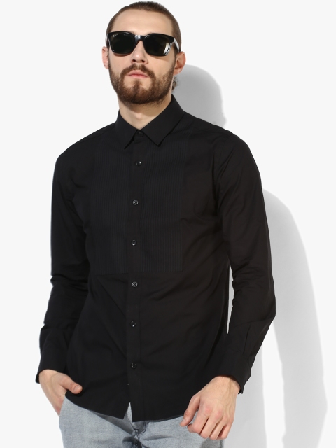 

Black Striped Slim Fit Casual Shirt