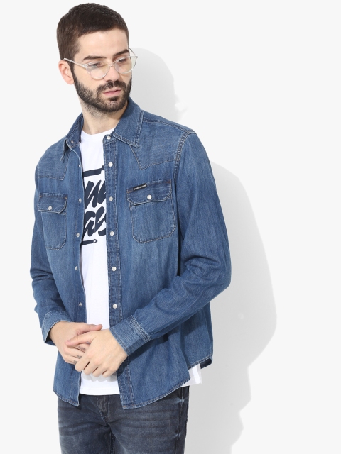 

Blue Denim Regular Fit Casual Shirt