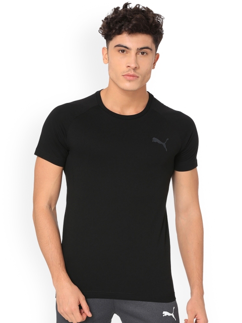 

Puma Men Black Solid Round Neck T-shirt