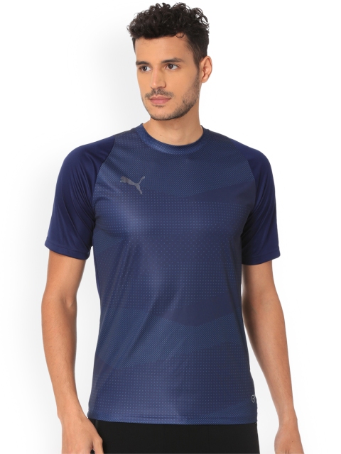 

Puma Men Navy Blue Printed Round Neck T-shirt