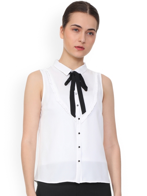 

Van Heusen Woman Women White Regular Fit Solid Casual Shirt
