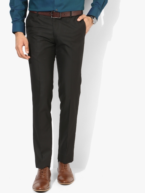 

Black Solid Regular Fit Formal Trouser