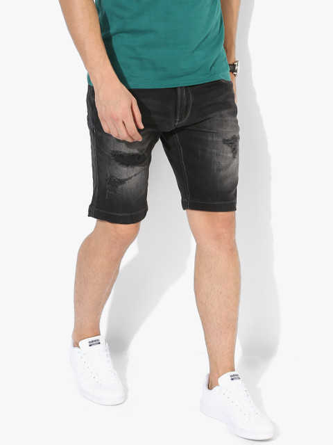 

Black Washed Slim Fit Shorts