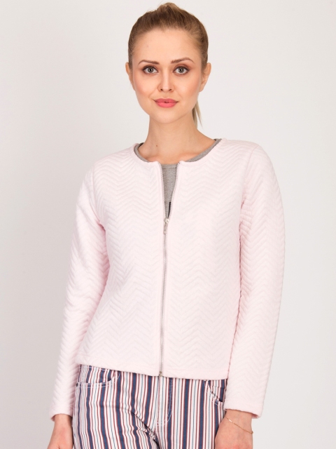 

Kotty Women Cream-Coloured Self Design Open Front Jacket