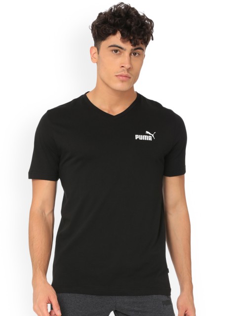 

Puma Men Black Solid V-Neck T-shirt