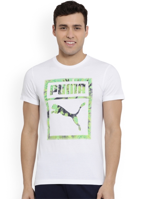 

Puma Men White Printed Round Neck T-shirt