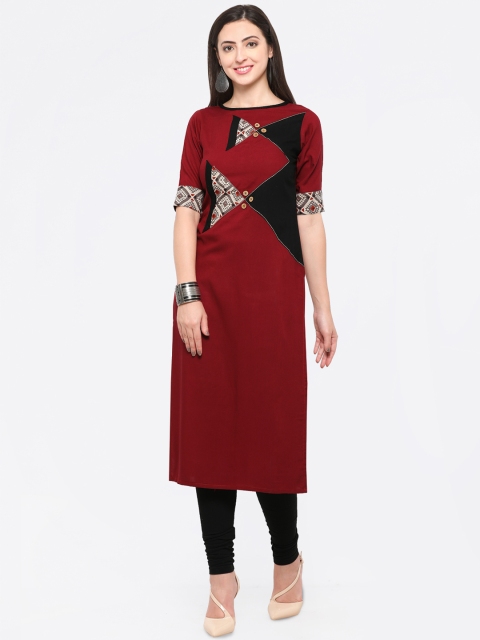 

Florence Women Red Printed Straight Kurta