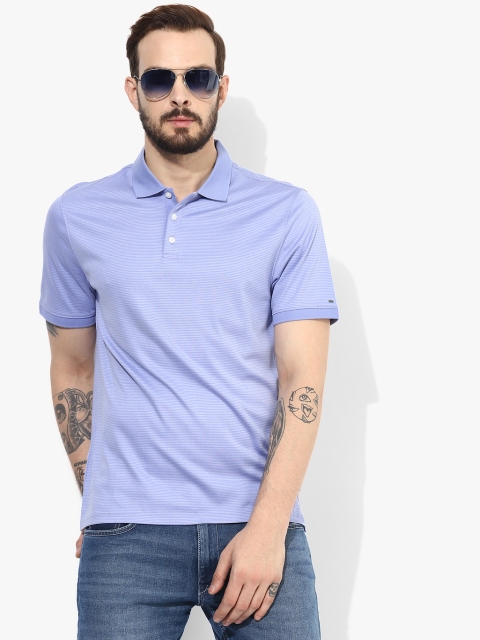 

Lavender Striped Regular Fit Polo T-Shirt