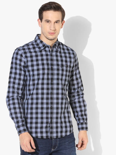 

Blue Checked Slim Fit Casual Shirt