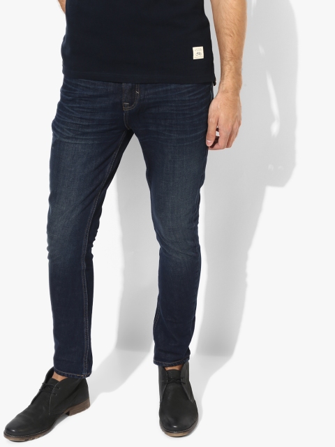 

Navy Blue Washed Slim Fit Jeans