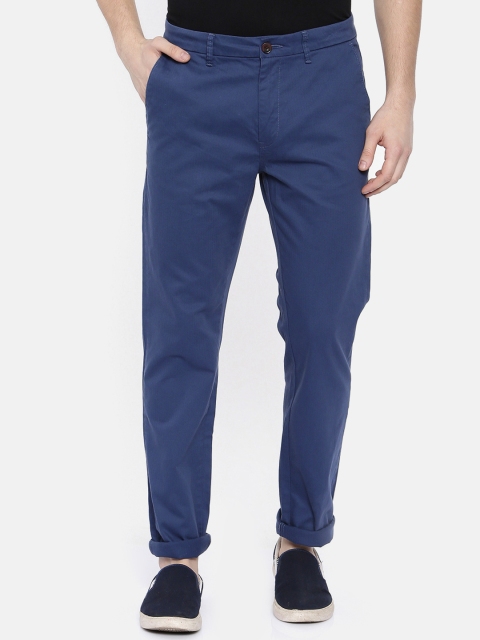 

Breakbounce Men Navy Blue Slim Fit Solid Regular Trousers