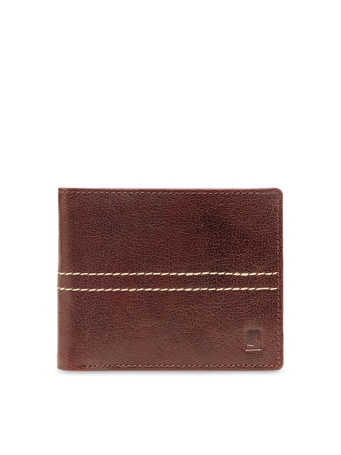 

Da Milano Men Brown Solid Two Fold Leather Wallet
