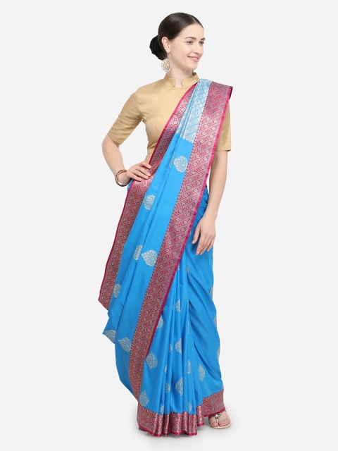 

Varkala Silk Sarees Blue Silk Blend Woven Design Banarasi Saree