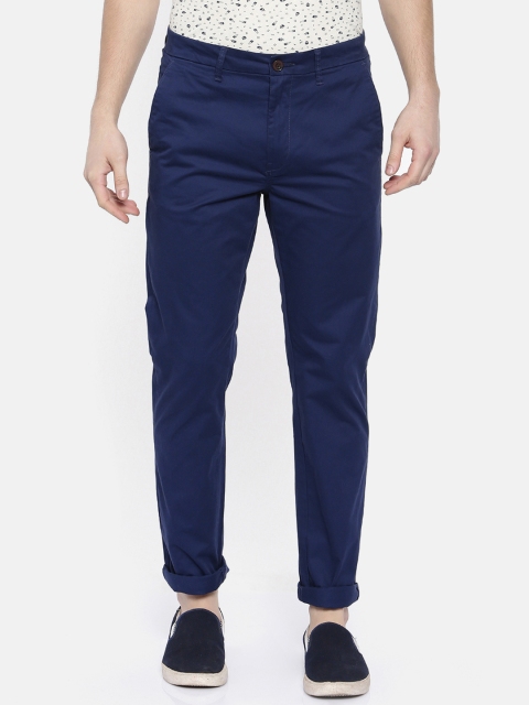 

Breakbounce Men Navy Blue Slim Fit Solid Regular Trousers