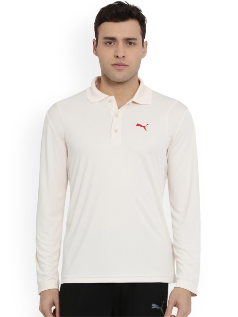 

Puma Men White Solid Polo Collar T-shirt