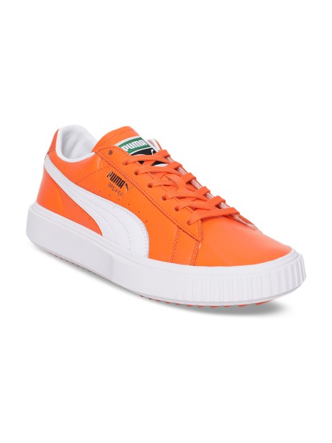 

Puma Unisex Orange Leather Sneakers