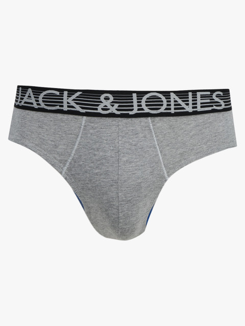 

Jack & Jones Men Grey Solid Briefs