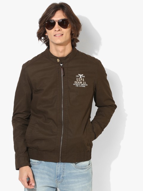 

Olive Solid Casual Jacket