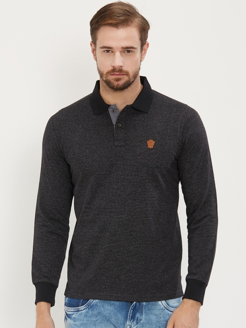 

NEXGEN CLUB Men Black Solid Polo Collar T-shirt