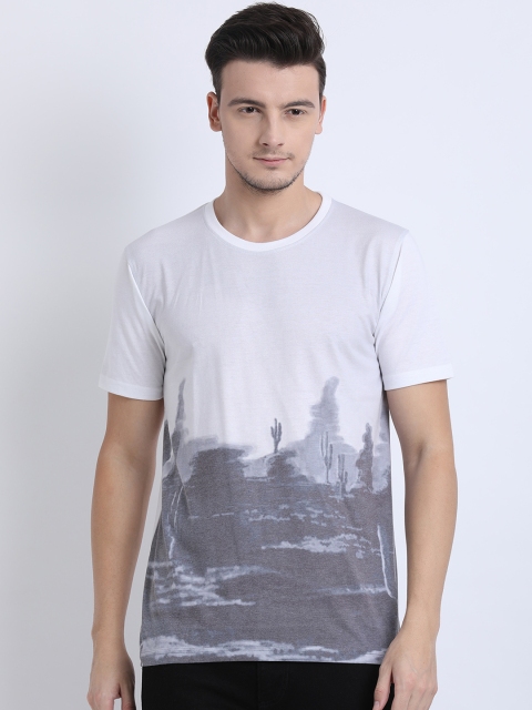 

JDC Men Grey Printed Round Neck T-shirt