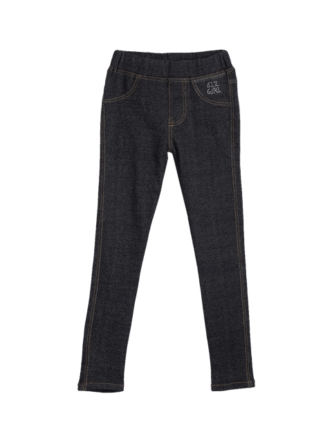 

612 league Girls Black Regular Fit High-Rise Clean Look Jeans