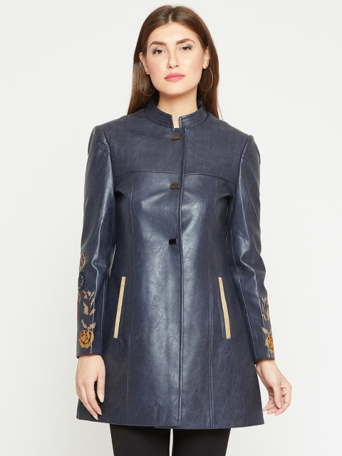

Marie Claire Women Navy Blue Leather Overcoat