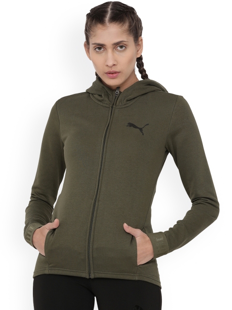 

Puma Women Olive Green Solid Sporty Jacket