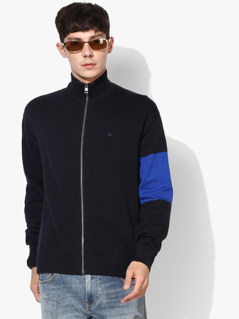

Navy Blue Colourblocked Cardigan