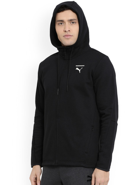 

Puma Men Black Solid Hooded Sweatshirt