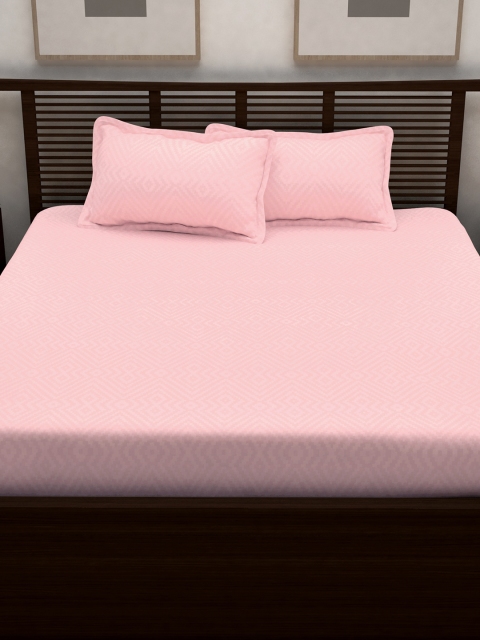 

Story@home Pink Solid Flat 400 TC Cotton 1 Queen Bedsheet with 2 Pillow Covers
