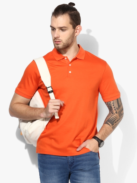 

Orange Striped Regular Fit Polo T-Shirt