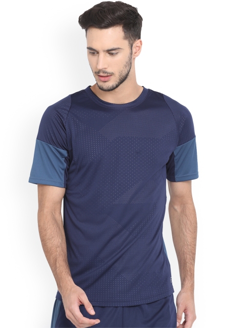 Puma Men Navy Blue Colourblocked Round Neck T-shirt