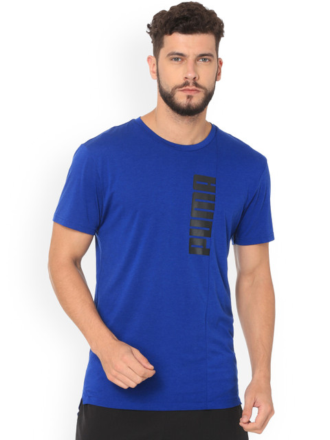

Puma Men Blue Printed Round Neck T-shirt