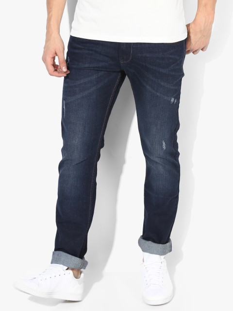 

Navy Blue Mid-Rise Slim Fit Jeans