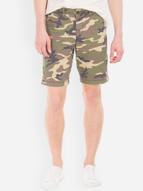 

GAP Men Green Camouflage Print Cotton Shorts