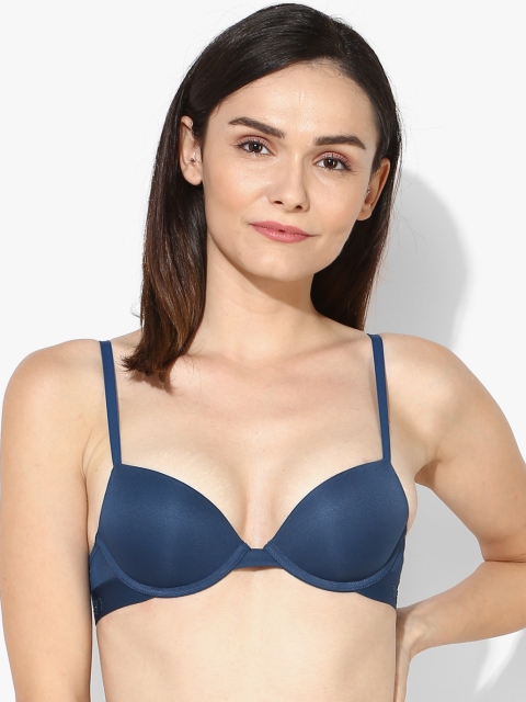 

Blue Solid Lightly Padded Under Wired Bra
