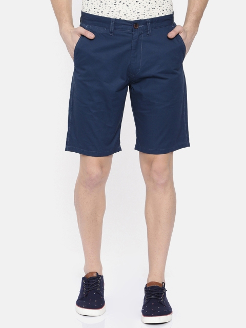 

Breakbounce Men Blue Solid Slim Fit Regular Shorts