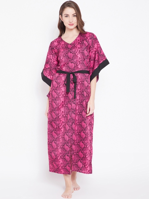 

The Kaftan Company Magenta Printed Nightdress