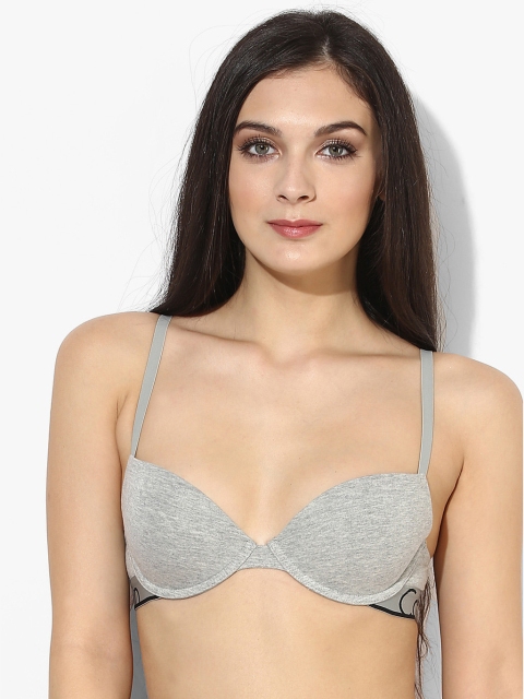 

Grey Self Design Under Wirred Push Up Bra